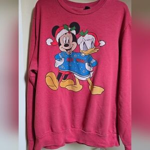 VTG Disney Holiday Unisex Sweatshirt Crewneck Red XL Vintage